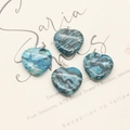 Pendenti a cuore in agata Crazy Lace lucidata nei toni del blu e del viola - Stile Cuore Trama Blu Grigio (Stile 3)