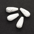 Faceted white howlite water drop beads 12x25mm for DIY necklace pendant making - Howlite / 12x25mm