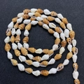 Natural white and brown spiral shell beads strand for DIY necklace jewelry making - Spotted Conch Style (No.2) / 6-10mm (20g/Strand, 75cm)