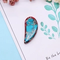 Ciondolo in pietra turchese naturale a forma di mezzaluna con venature grigie per DIY - Blu Chiaro Variegato (N. 2)