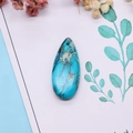 Pendentif goutte d'eau en pierre naturelle bleue avec texture marron pour bijoux DIY - Style Brun Bleu Lac (19)