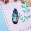 Waterdrop-shaped blue turquoise stone pendant with natural marble texture for DIY jewelry - 16x42mm 9g / US 13