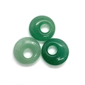 Green aventurine stone donut pendant charms for DIY jewelry making in various shades - 18x4mm Hole 6mm