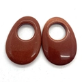 Pendenti in pietra goldstone rossa lucida a forma di goccia per creazione di gioielli DIY - 25 x 35 mm / pietra sabbia dorata