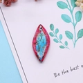 Marquise cut turquoise and pink stone pendant with gold veins on artistic card - Rose Pink/Turquoise Mottled Style (No. 8)
