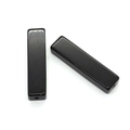 Cuentas de piedra rectangulares negras pulidas con agujeros para accesorios de joyería DIY - 7x10x40mm, 8g / Ágata negra