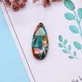 Pendentif en pierre impériale en forme de goutte avec textures marbrées colorées - Style Patchwork Multicolore (9)