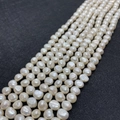 Irregular natural white freshwater pearl strands for DIY jewelry making accessories - 3-4mm / White