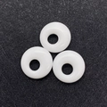 Polished white jade donut pendants in flat round ring shape for DIY jewelry making - 18x4mm Hole 6mm / White Jade