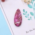 Pendentif goutte en jaspe rouge naturel avec veines blanches pour la création de bijoux - Style Filet Blanc Pêche (15)