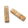 Pair of rectangular picture jasper natural stone column beads with landscape patterns - 7x10x40mm, 8g / Jasper