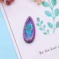Pendentif en pierre impériale goutte d'eau avec marbrures violettes et bleues pour collier - Style Marbré Bleu Violet (17)