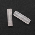 Rectangle rose quartz bead with vertical hole for DIY jewelry making - 7x10x40mm, 8g / White Crystal