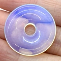 Translucent lavender opal stone donut pendant with iridescent finish for jewelry making - Opal