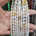 Handheld water drop shaped milky white and honey yellow natural stone loose beads - Teardrop Style 5 (1013-T210103029) / 1 Piece / Honey Agate