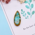Pendentif goutte en pierre naturelle aux marbrures colorées avec trou pour bijoux DIY - Marbre Bleu Vert Jaune (18)
