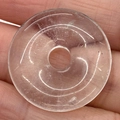 Handheld 25mm natural clear crystal donut pendant with classic round hole design - Transparent Crystal