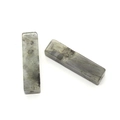 Grey natural stone rectangular beads with dark texture for DIY jewelry making - 7x10x40mm, 8g / Flash Stone (Labradorite)