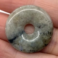 Handcrafted labradorite gemstone donut pendant with natural blue flash highlights - Flash Stone (Labradorite)