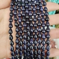 Polished blue goldstone teardrop beads for jewelry making with sparkling metallic glitters - Teardrop Shape (1013-T210103029) / 1 Piece / Blue Sandstone