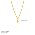 Collar de acero inoxidable dorado con colgante de atún y cadena ajustable de 40+5 cm - Atún Pequeño (Collar de Eslabones) / Dorado