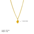 Minimalist gold stainless steel conch pendant necklace for women with wavy texture details - Little Conch (Curb Chain Necklace)