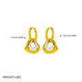 Minimalistische doppellagige Herzohrringe aus Gold und Silber Edelstahl im Design - Zweifarbige Goldene Ohrring