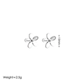 Boucles d'oreilles fleur en nacre vintage avec gravure Love et accents de diamant - Or 18 carats / Boucles d'oreilles couleur acier