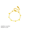 18k vergoldetes Edelstahl-Gliederkettenarmband mit mehreren runden Plättchen-Anhängern - Rundes Armband / 18K-Gold