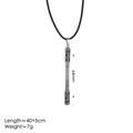 Halskette mit Ruyi Jingu Bang Stab-Anhänger aus Metall und schwarzer Kordel für Unisex - Silber Mit Schwarzer Kordel