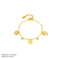 Vintage Goldene Rosenkette Armband mit weißen Blumenanhängern und Zirkonia Akzenten - Armband / 18K-Gold / Weißer Farbverlauf