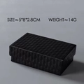 Elegante caja de regalo para joyas negra con textura de rombos para collares, 5x8x2.8cm - Estilo Negro Acolchado
