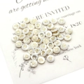 Macro shot of 6mm white shell beads with gold diamond patterns for DIY jewelry making - Diamond / 6mm 20g 20 Pcs/Pack