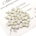 Detailed macro view of white shell beads featuring elegant gold butterfly patterns for DIY jewelry - Green Butterfly with Gold Foil Necklace / 6mm 20g 20 Pcs/Pack