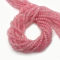 Facettierte Rosenquarz-Perlen in Hellrosa für die DIY-Schmuckherstellung - 2x3mm (ca. 187 Perlen/Strang) / Rosenquarz
