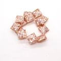 Pink diamond-shaped natural sea shell mosaic beads 12mm for DIY jewelry making - No.5 (Iridescent Pink Shell)