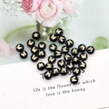 Black shell style round beads with golden butterfly and star patterns for DIY jewelry - Small Butterfly Pattern / 8mm 20 Pieces Per Pack