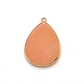 Pendentif en pierre goutte d'eau avec gemme rose-orange et monture dorée - Style Rose Orangé (2#)