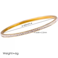 2,5 mm vergoldetes Edelstahl-Armband mit funkelndem Kristall-Inlay für Damen - Strass-Stil / 65 / Gold