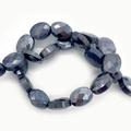 Cuentas ovaladas facetadas de hematita para joyas DIY 6x8mm piedras gris oscuro sueltas - 6x8mm (22 Piezas/Tira) / Hematita