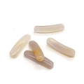Detailed view of five natural agate noodle beads with orange veins for DIY jewelry - Grey Agate