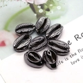 Eight gunmetal black electroplated shell beads with metallic luster for DIY jewelry - 18-20mm (20 Pieces/Pack) / Gunmetal (No. 1)