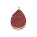 Pendentif en pierre naturelle goutte dans cadre doré avec texture marbrée rouge et jaune DIY - Style Entrelacé Rouge Et Jaune (10#)