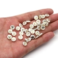 Natural white shell bead with gold butterfly pattern for DIY jewelry making - Green Butterfly with Gold Foil Necklace / 6mm (20 Pieces)