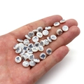 Natural white shell bead with blue-grey butterfly pattern for DIY jewelry making - 6mm / 20 Pcs/Pack / Butterfly
