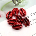 Metallic red electroplated cowrie shells for DIY jewelry making and accessories - 18-20mm (20 Pieces/Pack) / Red (Color 2)