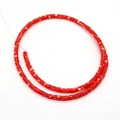 Tira de cuentas cilíndricas de concha natural de 2x4mm en rojo para creación de joyas - 2x4mm 14g / Rojo (Color 2)