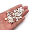 6mm natural white shell beads with Hamsa Hand pattern for DIY jewelry making - 6mm / 20 Pcs/Pack / Hamsa Hand