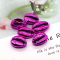 Set of six metallic pink purple electroplated cowrie shell beads with mirror finish - 18-20mm 20g/Pack (20 Pieces) / Pink Purple (5)
