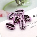 Metallic purple plated seashell beads with mirror finish for DIY jewelry making - 18-20mm (20 Pieces/Pack) / Purple Red (No.6)